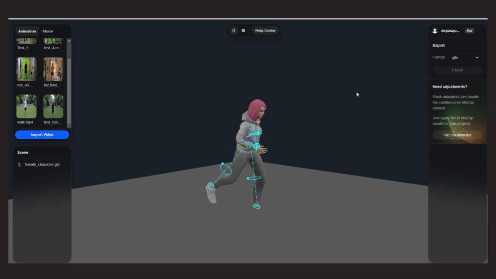 Plask Motion: AI-powered Mocap Animation Tool